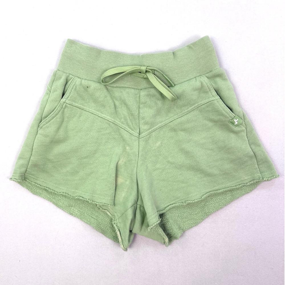 JoyLab Sage Green French Terry Sweat Shorts High Rise Drawstring XS